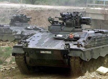 Tanques de la OTAN durante unas maniobras recientes.