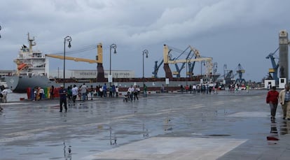 Vista del puerto de Veracruz. 