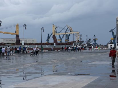 Vista del puerto de Veracruz. 