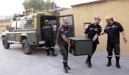 Huerto de la Rueda, donde está el puesto de mando avanzado y reparto de víveres.