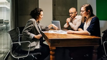 Business meeting in modern conference room