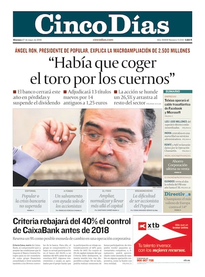 2016: fin del Banco Popular. El que había sido repetidas veces considerado el banco más rentable del mundo fue víctima del crecimiento de su propio balance cuando arreció la crisis financiera e inmobiliaria. Fue el primer banco reestructurado en la UE con el Mecanismo Único de Resolución, en el que ni accionistas ni bonistas pudieron salvar su capital.