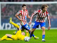 Pablo Barrios durante el Atlético-Bodo Glimt (1-2) del pasado miércoles.