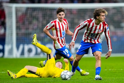 Pablo Barrios durante el Atlético-Bodo Glimt