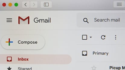 Interfaz de Gmail en un navegador