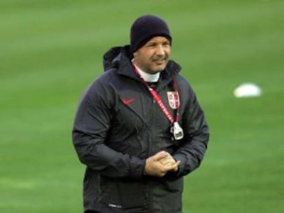 Mihajlovic, durante un entrenamiento.