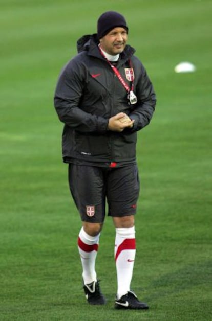 Mihajlovic, durante un entrenamiento.