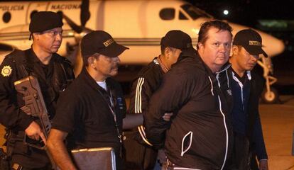 Jiménez arrives in Guatemala after a three-nation tug-of-war over the death penalty.