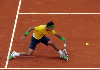 Nadal durante la semifinal del Conde de Godó.