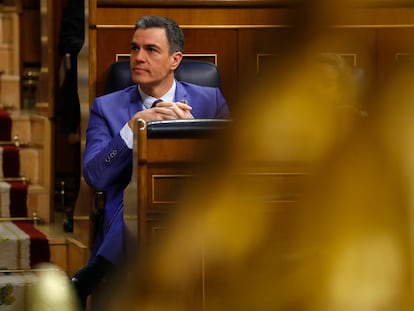 Pedro Sánchez, en el Congreso de los Diputados, en marzo.