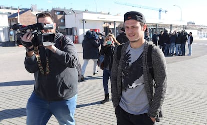 Zozulya en la ciudad deportiva del Rayo Vallecano.