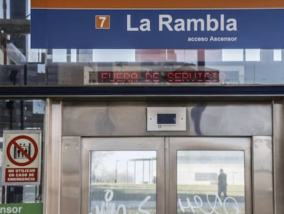 Estación de la Rambla ( linea 7), una de las clausuradas para reparar deficiencias de construcción.