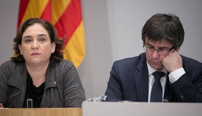 Ada Colau i Carles Puigdemont.