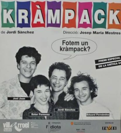 Cartell del primer 'Kràmpack' a la Villarroel (amb Ester Formosa substituint Mònica Glaenzel).