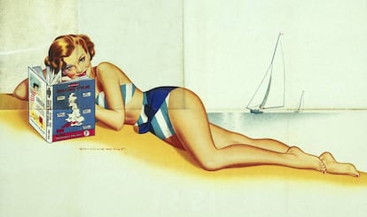 Imagen promocional de unas guías vacacionales editadas por British Railway en 1951.  