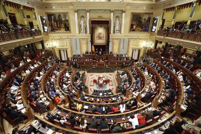 Vista general de l'hemicicle durant la sessió constitutiva.