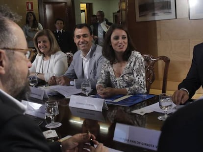 Ciudadanos and PP negotiators on Thursday.