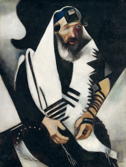 El cuadro 'Rabino de blanco y negro / Judío rezando' (1923).