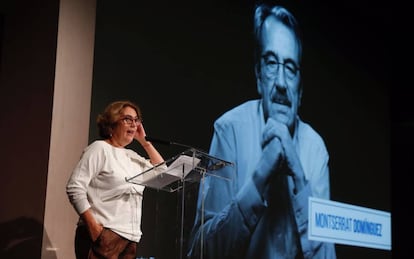 La periodista Montserrat Domínguez rinde homenaje a su pareja, Emilio Ontiveros.