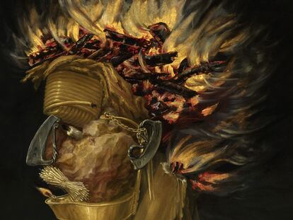 La obra <i>Alegoría del fuego</i>, pintada por Giuseppe Arcimboldo en 1566.