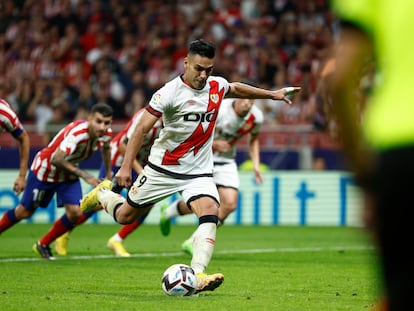 Liga Santander: Falcao lanza el penalti que ha significado el gol del empate en el Atlético de Madrid - Rayo Vallecano