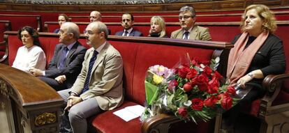 Los ediles populares durante el homenaje a Barberá con motivo de su fallecimiento.