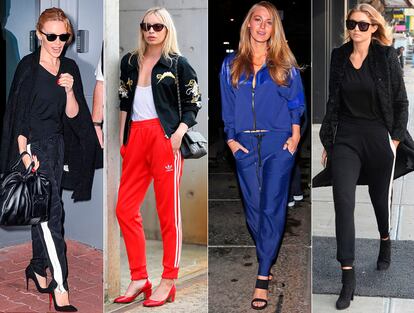 Kylie Minogue, Alexandra Spencer, Blake Lively o Gigi Hadid son algunas de las celebrities que se han atrevido a colocarse un chandal con tacones en los últimos meses.