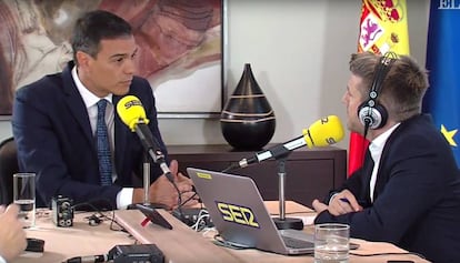 Pedro Sánchez, este lunes entrevistado por Aimar Bretos en la Cadena Ser.