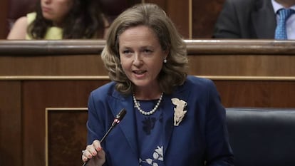 Nadia Calviño, en el Congreso.