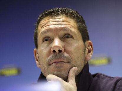 Simeone, antes del duelo ante el Viktoria Plzen.