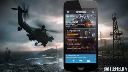 Una captura de pantalla de la aplicación de Battlefield 4 para móviles.