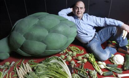 Koldo Rodero, en la presentación en Madrid de la línea cosmética de grandes verduras de Navarra.