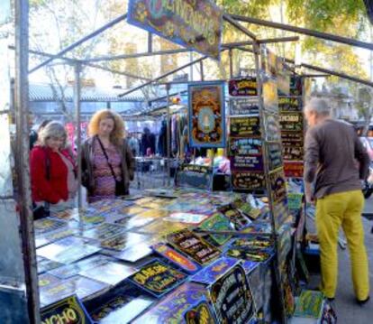 Uno de las puestos de la feria Plaza Cortázar, en el porteño barrio de Palermo.