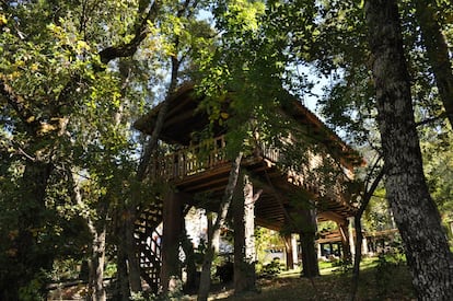 Dentro de los diferentes alojamientos que ofrece el hotel rural Convento Santa María de la Sierra, un antiguo noviciado ubicado en el parque natural de las Sierras de Cazorla, Segura y Las Villas, en Jaén, se encuentran los llamados Nidos, cabañas elevadas sobre pilares de madera dentro de un bosque mediterráneo, que cuentan con baño propio. A pocos kilómetros del establecimiento, ubicado en Arroyo Frío, pedanía del pueblo jiennense de La Iruela, parte una de las rutas senderistas más atractivas y populares del parque natural, la Cerrada de Elías, que sigue el espectacular cauce del río Borosa por pasarelas y puentes de madera. Precio: desde 98 euros (dos personas). <a href="http://www.crsantamaria.com/" target="_blank">crsantamaria.com</a>