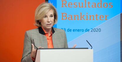 María Dolores Dancausa, consejera delegada de Bankinter, durante la presentación de resultados anuales de 2020.