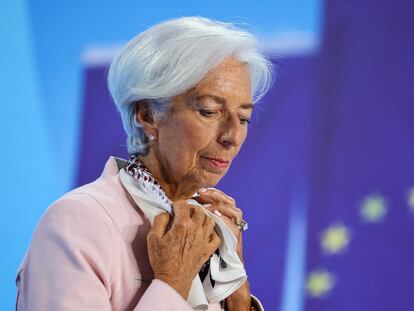 Christine Lagarde, presidenta del BCE, en rueda de prensa el 14 de septiembre