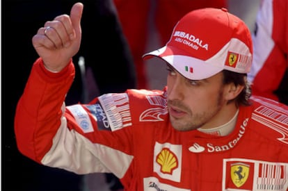 Fernando Alonso, el pasado miércoles durante su estreno con Ferrari en Cheste.