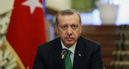 El primer ministro turco, Recep Tayyip Erdogan, este mi&eacute;rcoles durante una visita a Ir&aacute;n.