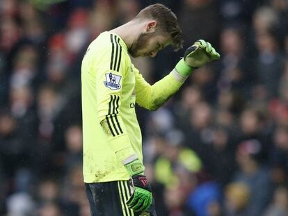 David De Gea se lamenta tras la derrota en el Stadium of light.