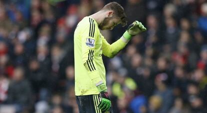 David De Gea se lamenta tras la derrota en el Stadium of light.