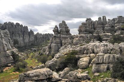 El paisaje kárstico de El Torcal de Antequera.