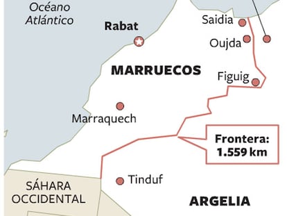 La frontera entre Marruecos y Argelia