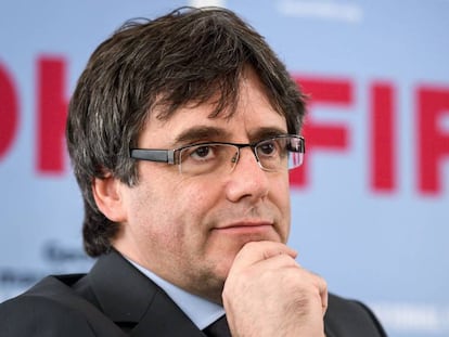 El expresidente catalán, Carles Puigdemont, este domingo en Ginebra.