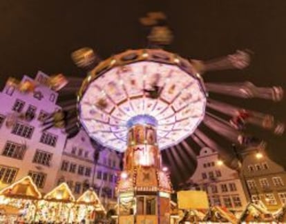 Atracciones para los más pequeños en el centro medieval deEstrasburgo, Francia.