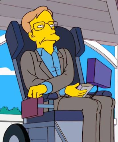Hawking consideraba a 'Los Simpson' la mejor serie de todos los tiempos. Así fue representado en uno de los capítulos.