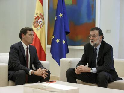 Albert Rivera y Mariano Rajoy, durante su reunión.