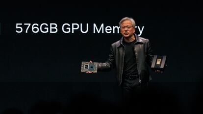 Jensen Huang, consejero delegado y presidente de Nvidia, durante un acto el pasado mes de mayo.