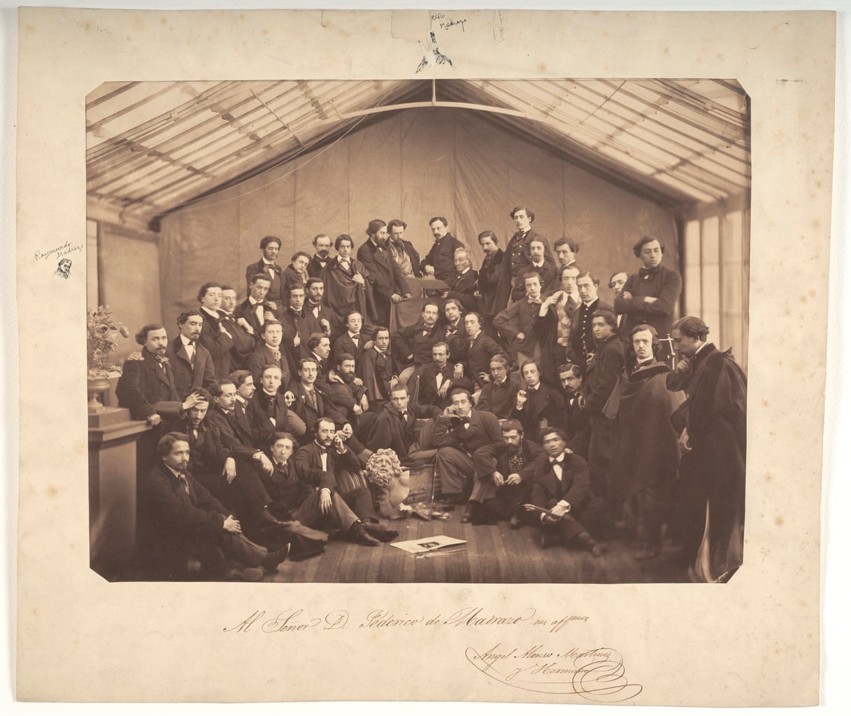 'Artistas en el estudio del fotógrafo', estudio de Ángel Alonso Martínez y hermano (1857-58).