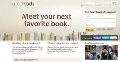 Portada de Goodreads, la &uacute;ltima adquisici&oacute;n de Amazon.