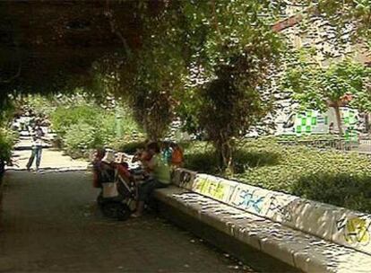 Vista del parque de San Germán, donde se encontraba la niña.